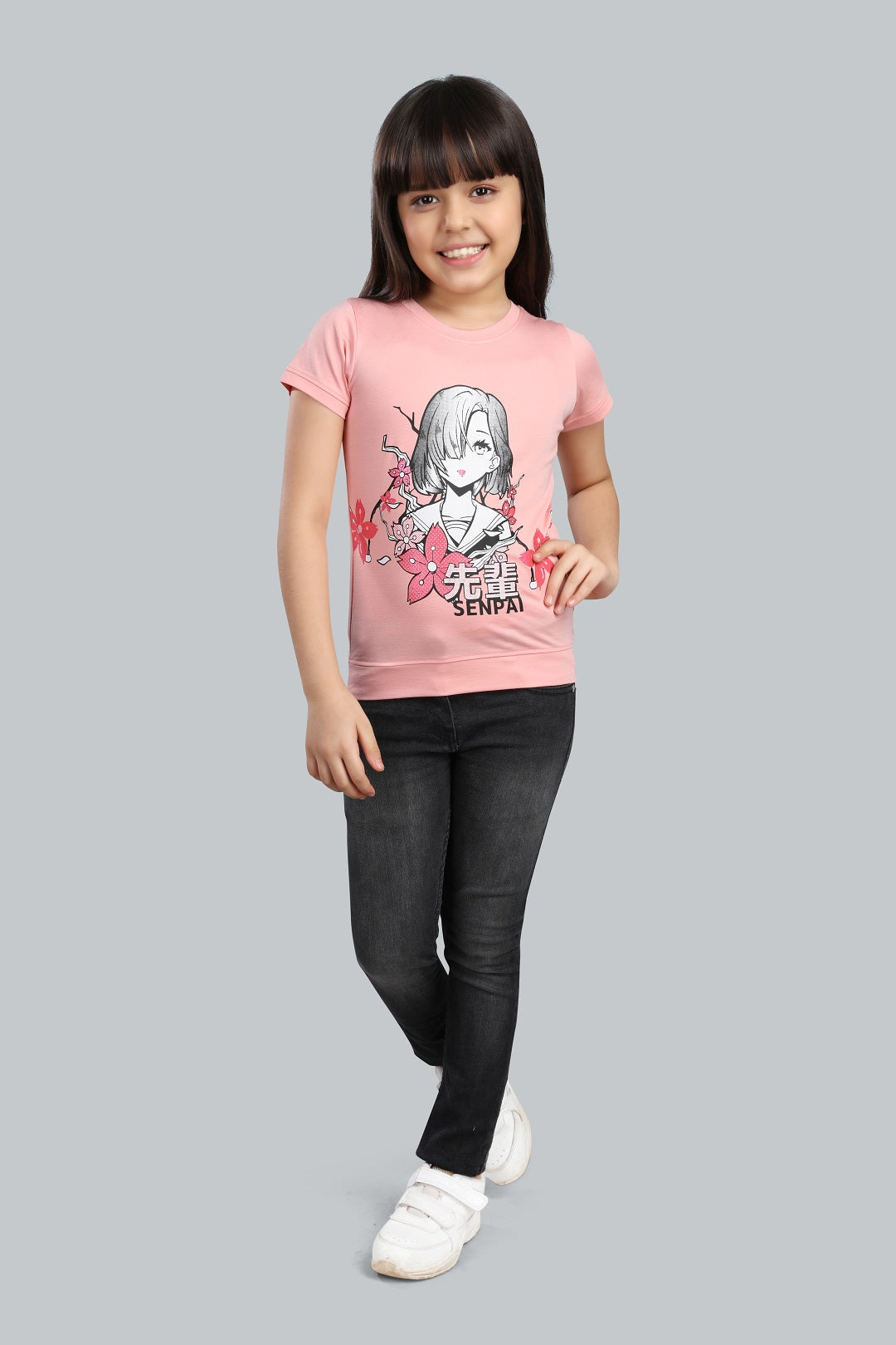 Girls Printed Typography T-Shirt