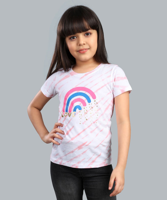 Girls Printed Tie & Dye T-Shirt