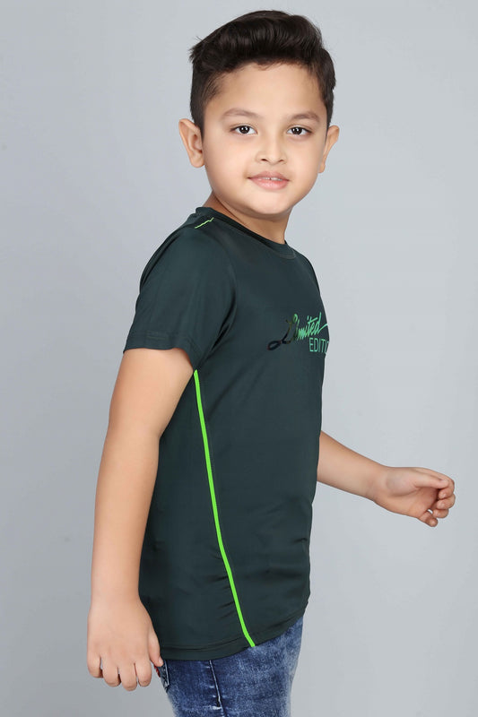 Boys Typography Printed Polyester T-Shirt