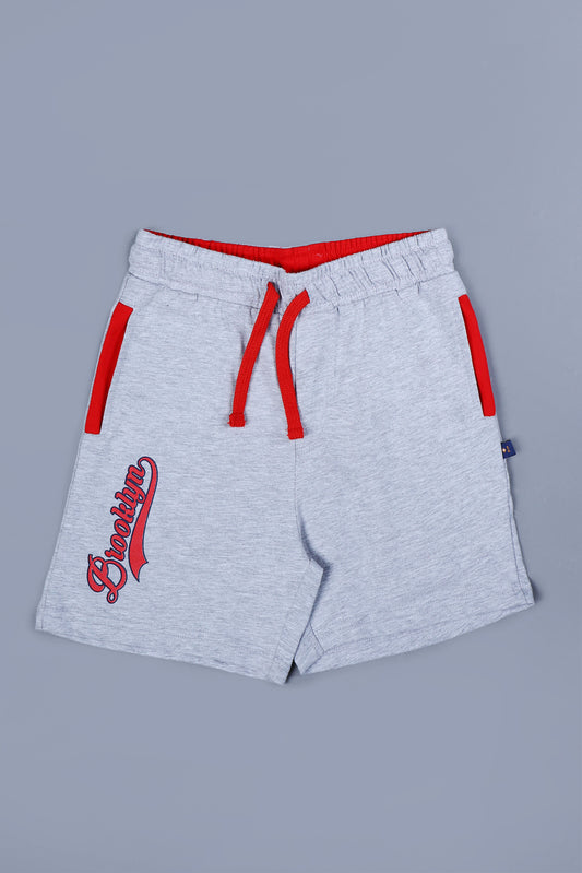 BOYS PRINTED SHORTS - GREY