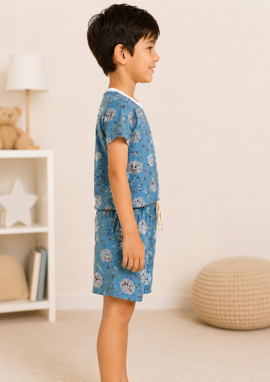 Boys Printed T-shirt with Shorts
