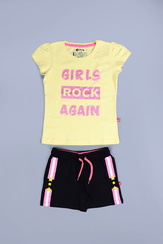 Girlz T-Shirt & Shorts Set - Pack of 3