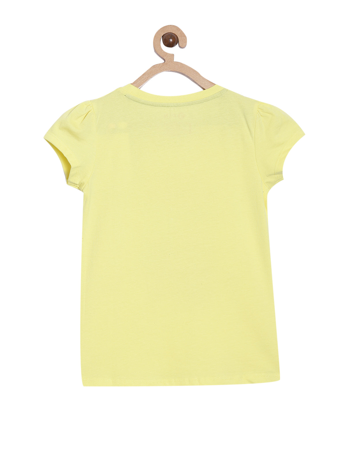 Girls Cotton Printed Round Neck T-Shirt