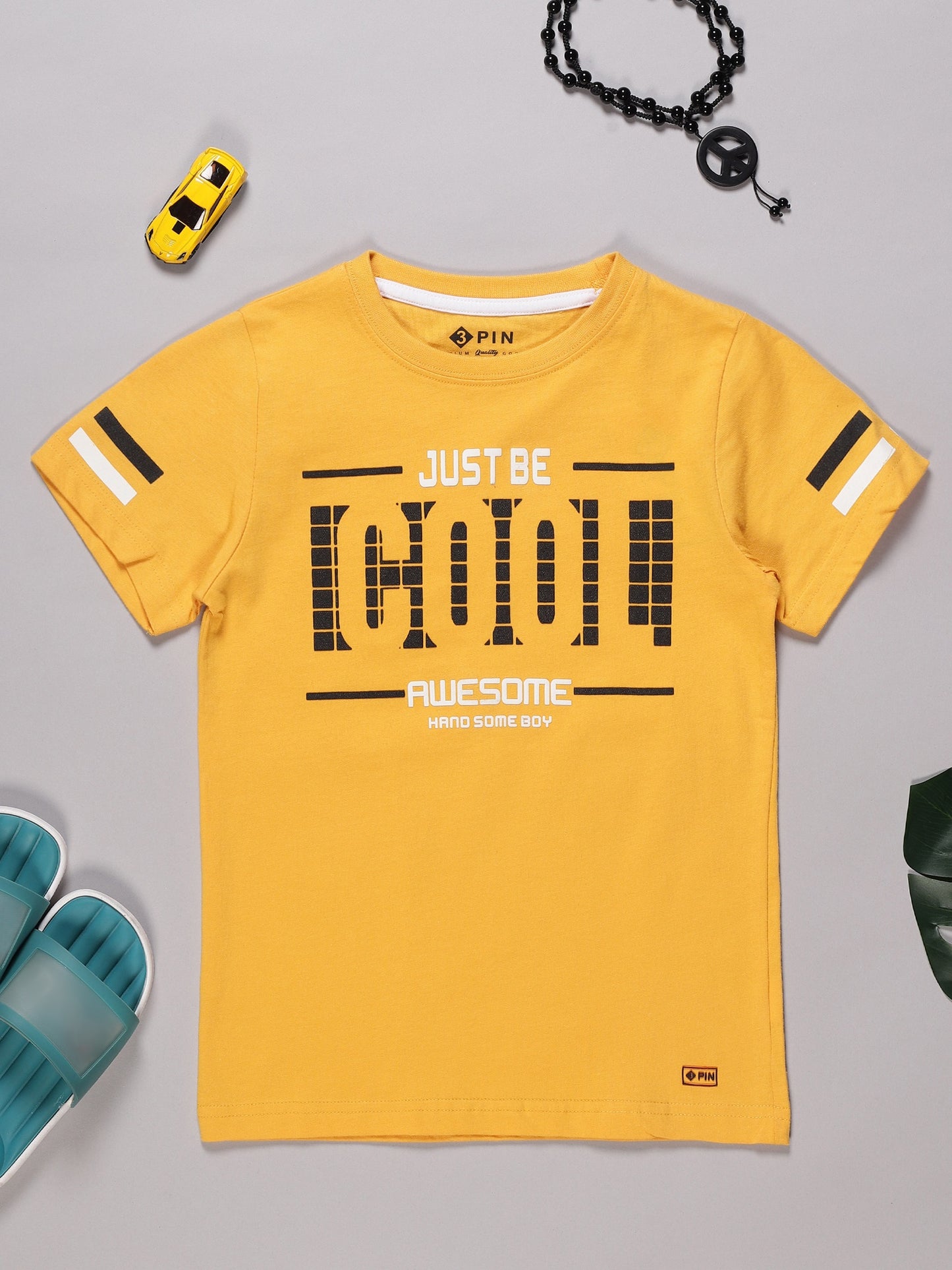 Boys Cotton Printed Round Neck T-Shirt - Pack of 5