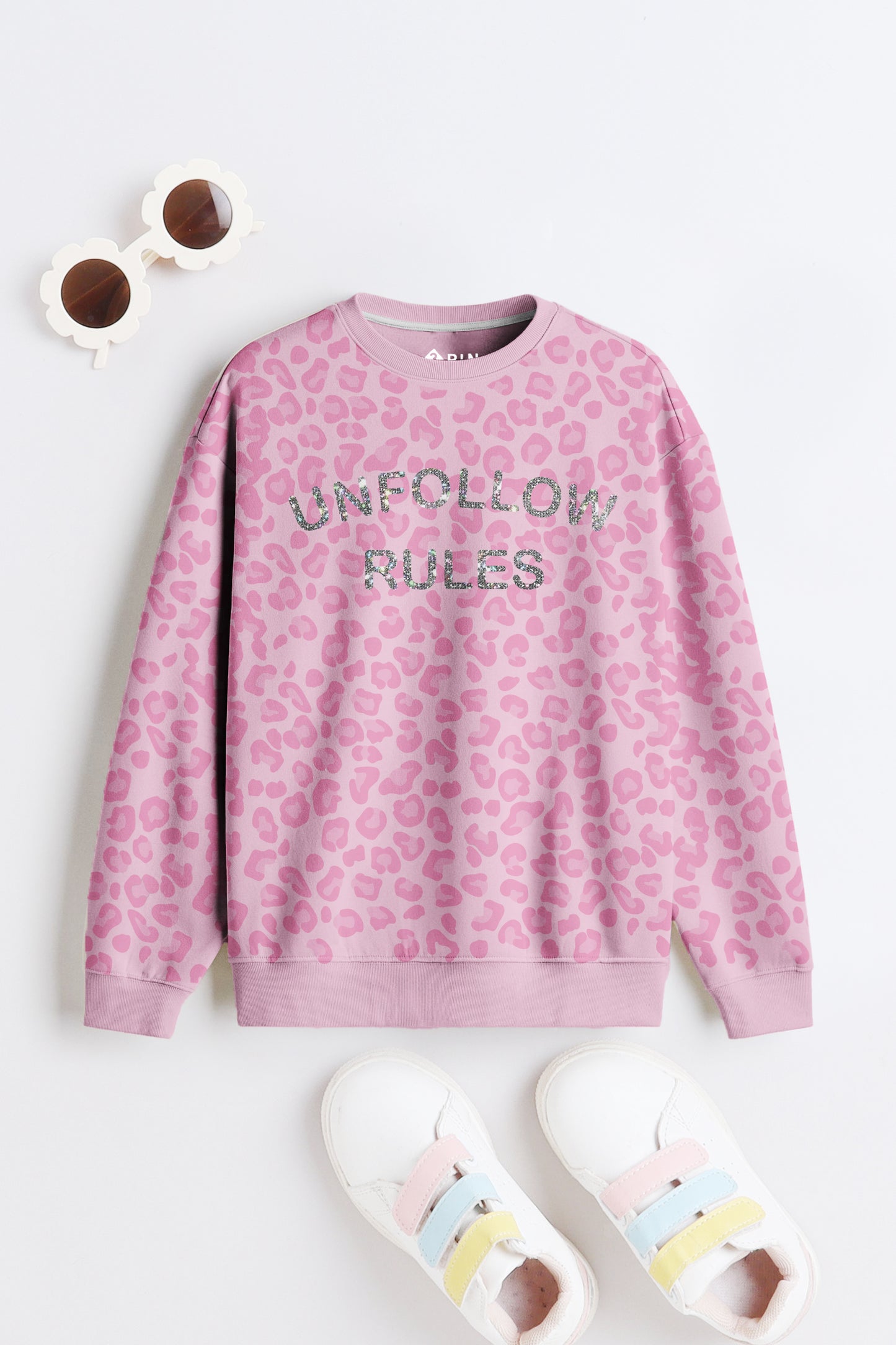 Girls Cotton Printed Round Neck Sweatshirts (Pack of 3)