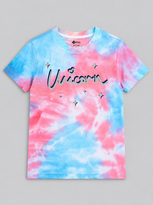Girls Printed Tie & Dye T-Shirt