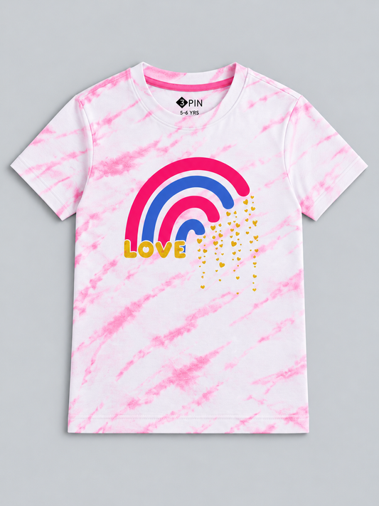 Girls Printed Tie & Dye T-Shirt