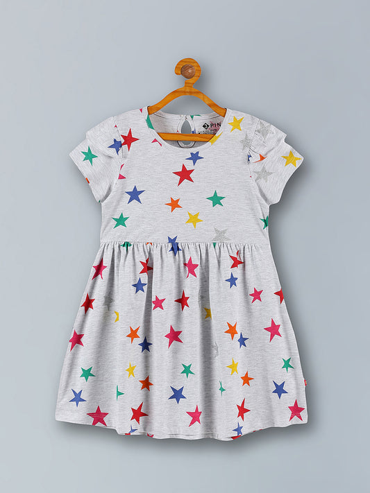 Girls Star Print A-Line Dress