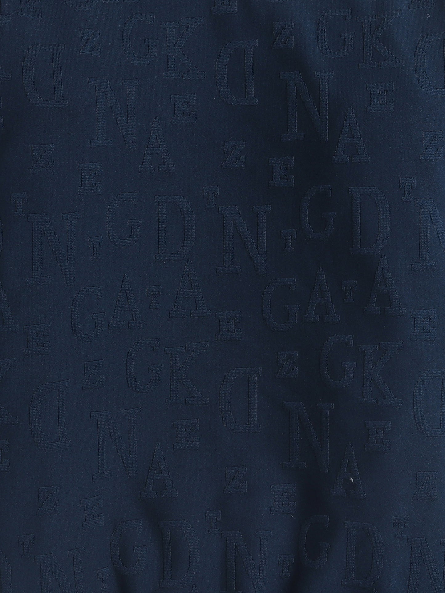 Boys Embossed Letter Round Neck T-Shirt - Navy Blue