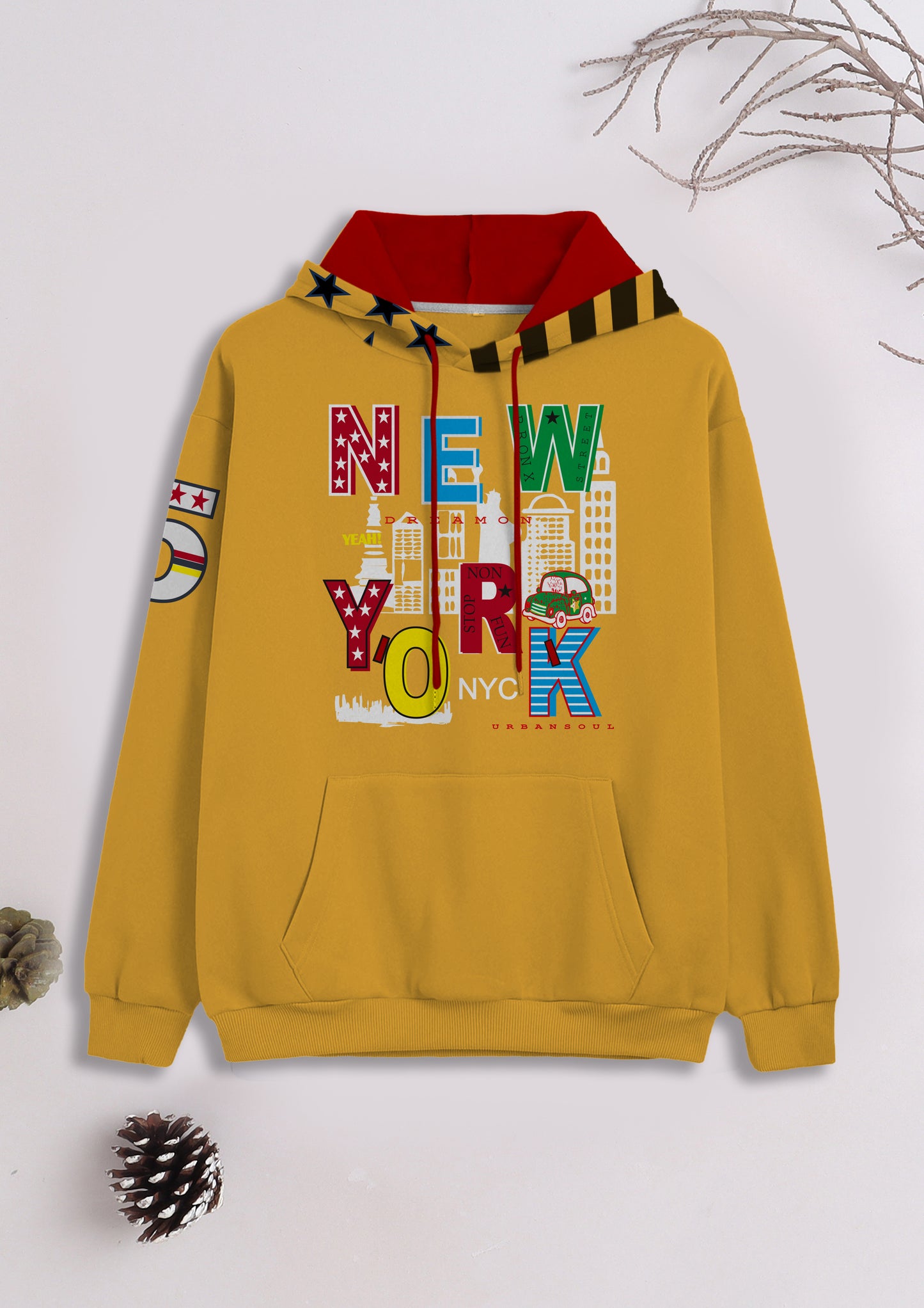 Boys Cotton Printed Round Neck Sweatshirts with Hoodie (Pack of 3)