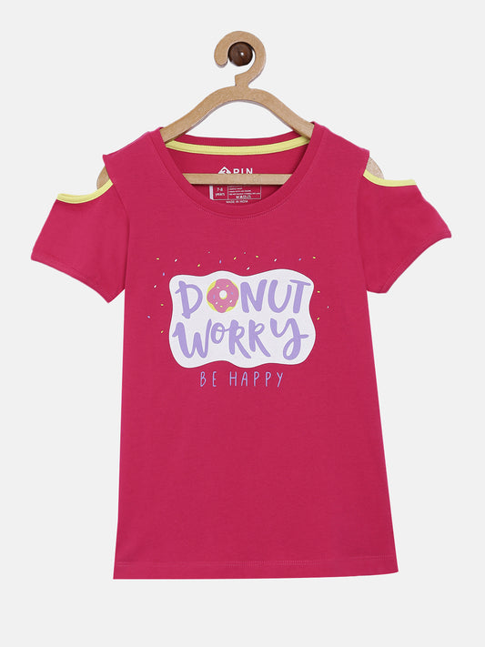 Stylish donut Printed t-shirt for girls