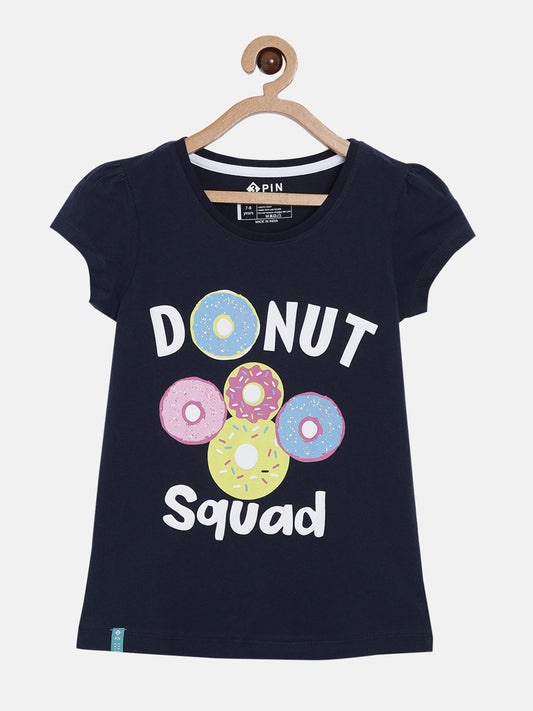Stylish donut Printed t-shirt for girls