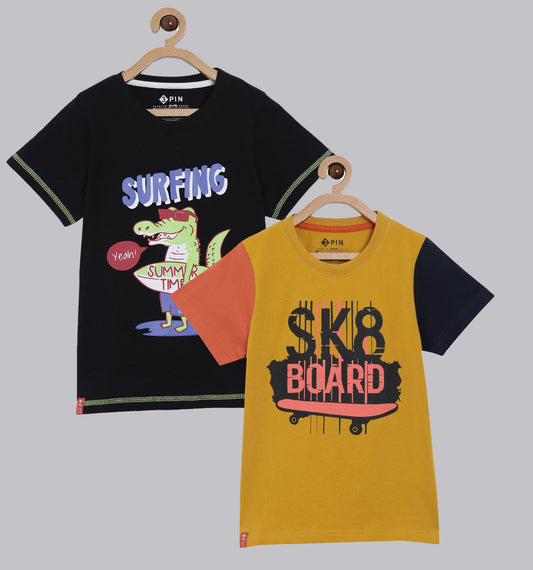 Boys Short Sleeve T-shirt combo - Multicolor