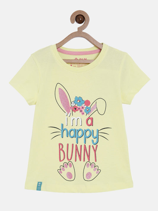 Stylish bunny  Printed T-shirt for girls
