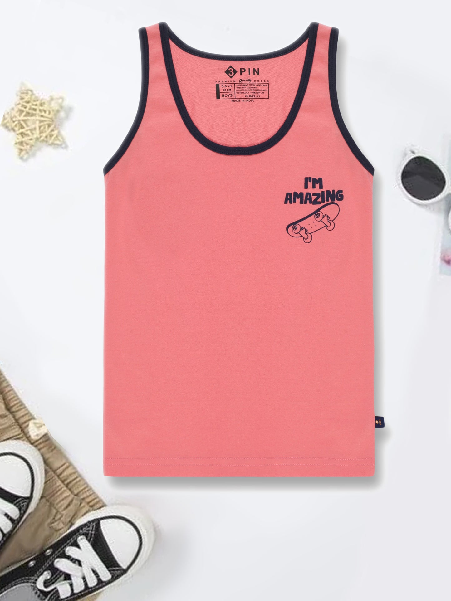 Boys Cotton Vest Printed