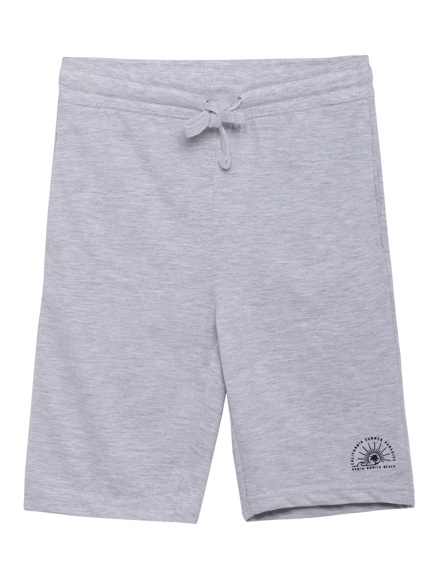 BOYS PACK OF 2 STRIPED AND COLOUR BLOCK SHORTS - RED AND GREY