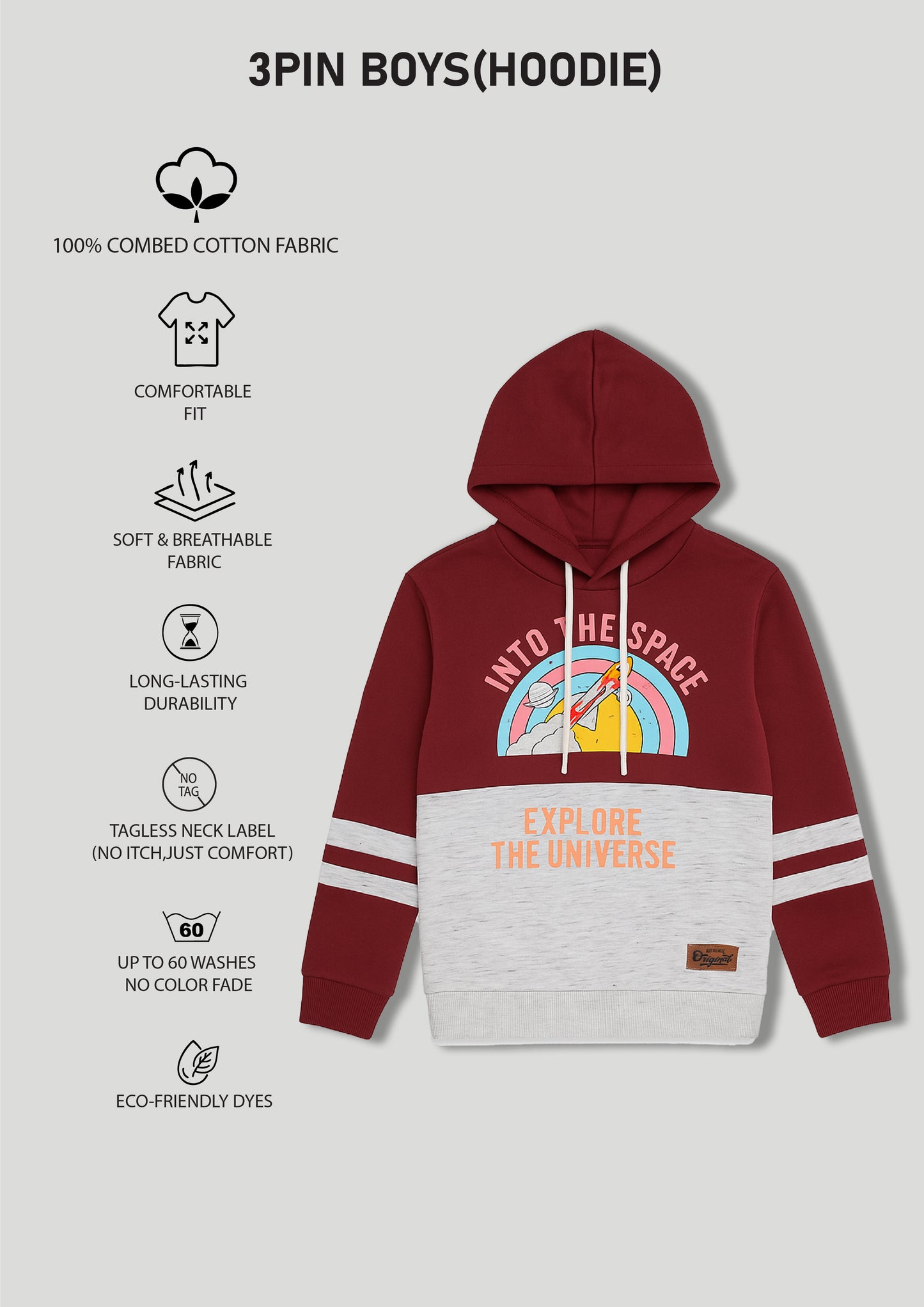 Boyz Cotton Hoodies - Pack of 3