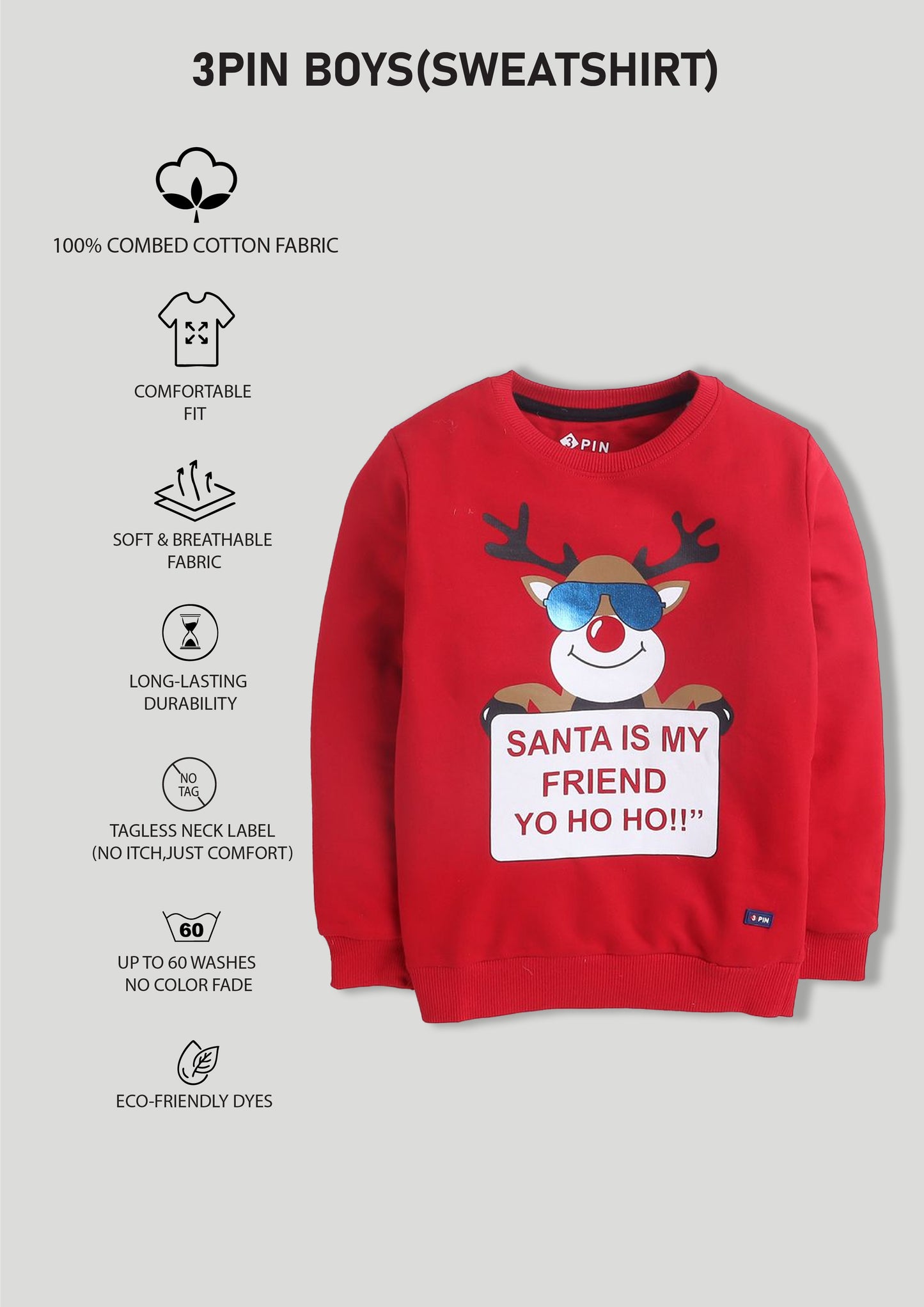 Boyz Cotton Sweatshirts - Pack of 3