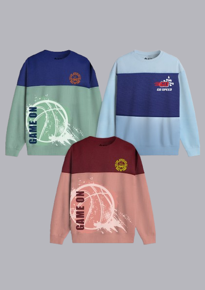 Boyz Cotton Sweatshirts - Pack of 3
