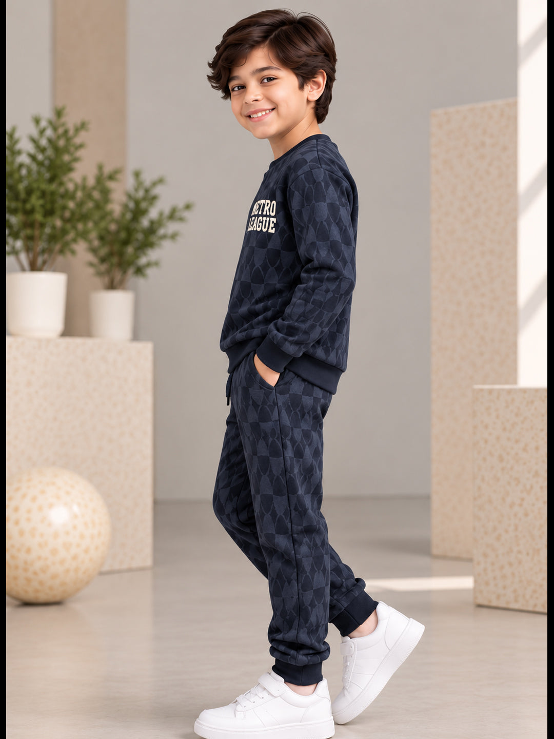 3Pin  Full Sleeve Metro  Printed T-shirt and Pant Set - Grey