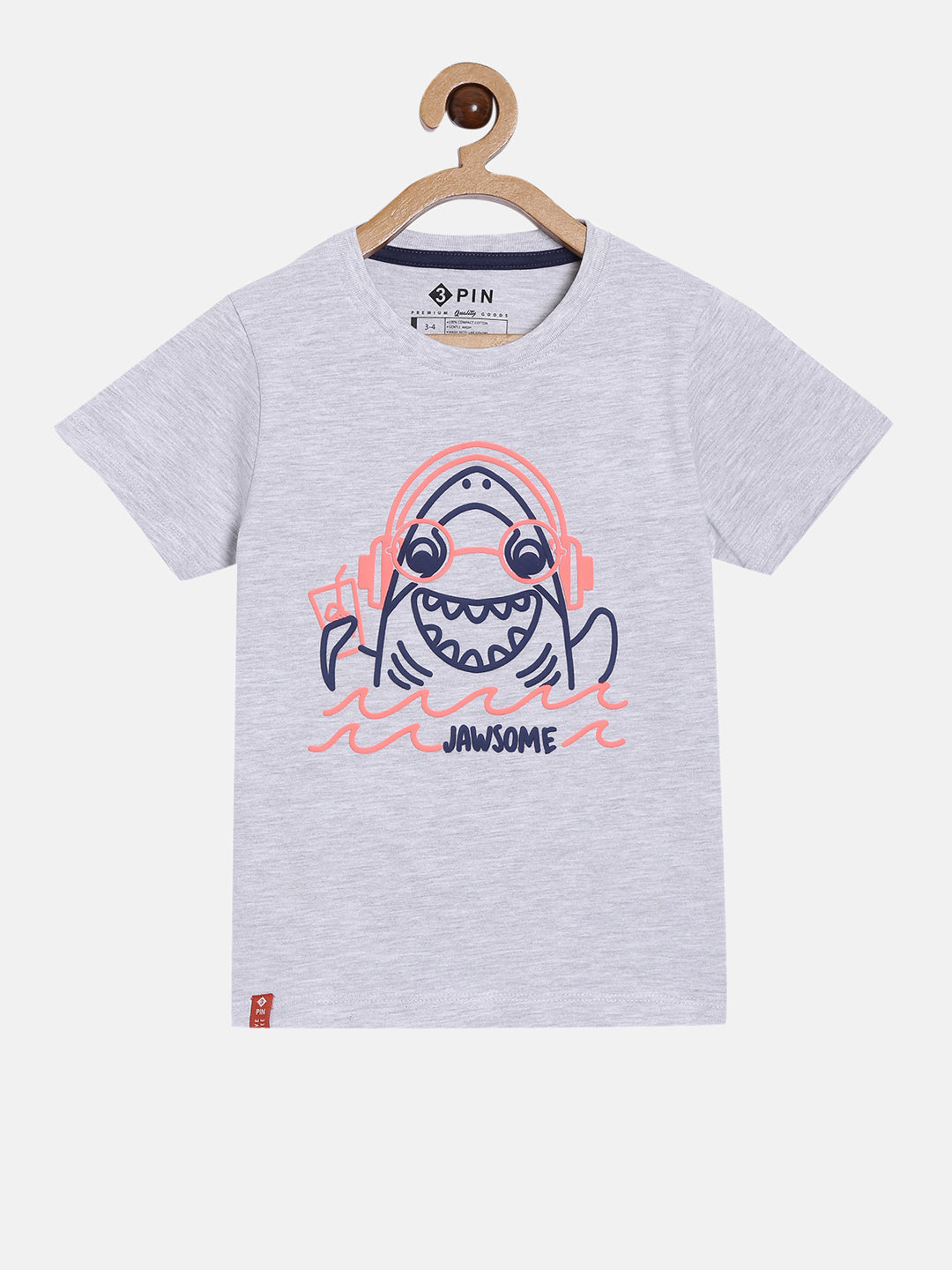 Boys Cotton Printed Round Neck T-Shirt