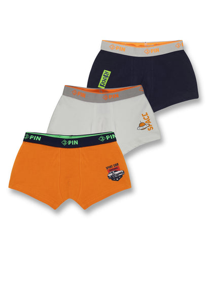 Pack of 3 Boys Cotton Spandex Assorted Trunks