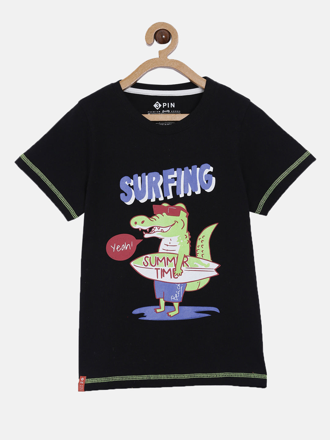 Boys Cotton Printed Round Neck T-Shirt