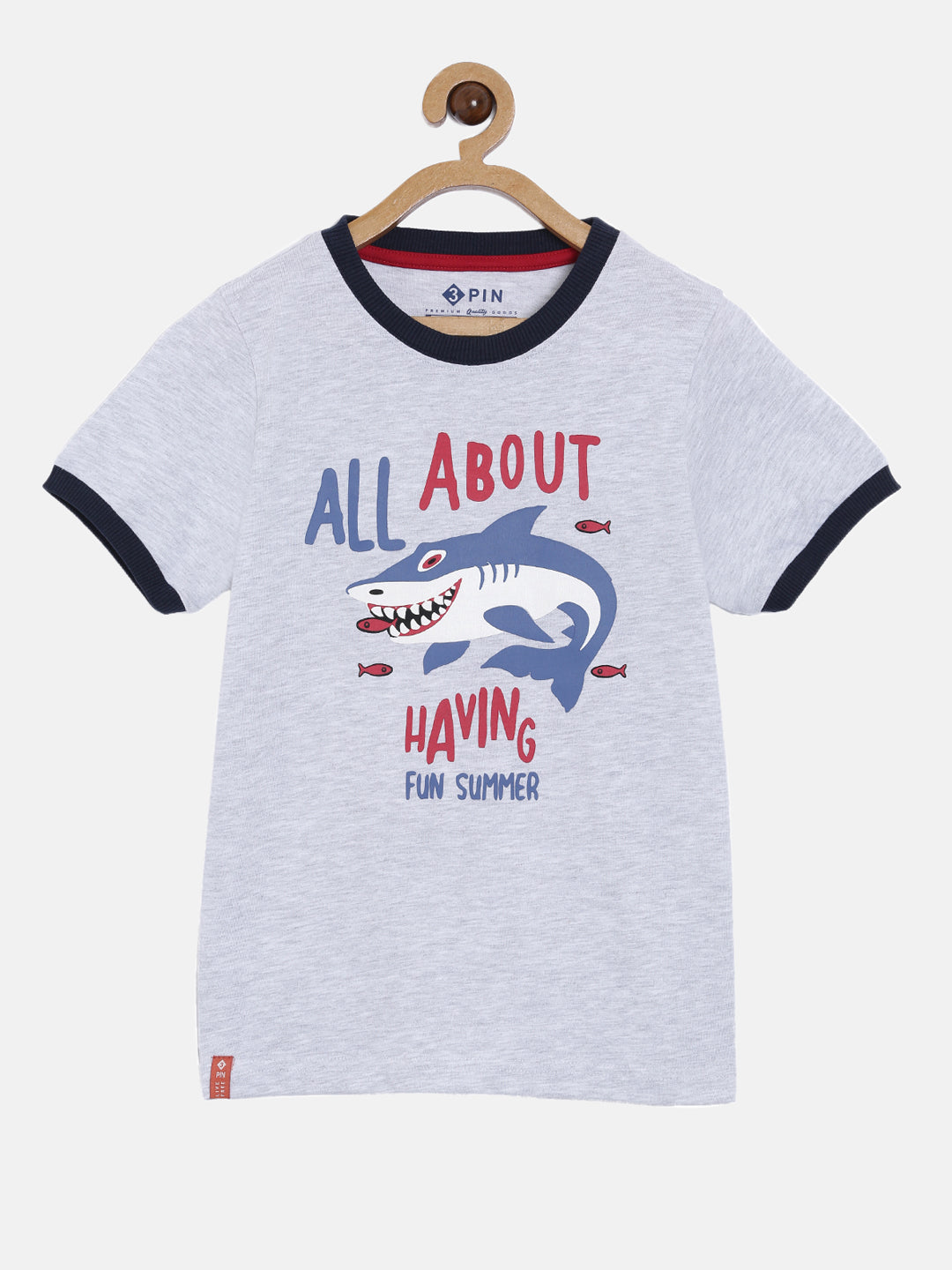 Boys Cotton Printed Round Neck T-Shirt