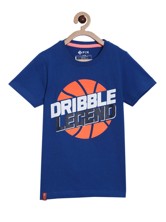 Boys Cotton Printed Round Neck T-Shirt