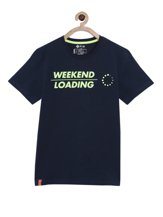 Boys Cotton Printed Round Neck T-Shirt