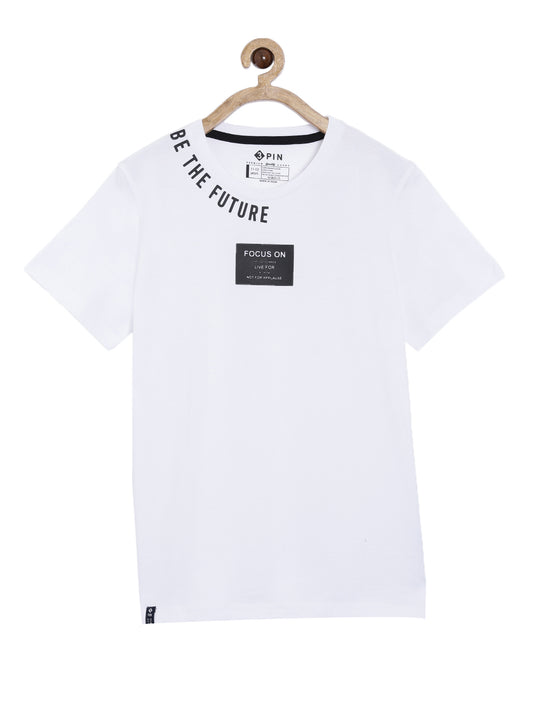 Boys Cotton Printed Round Neck T-Shirt