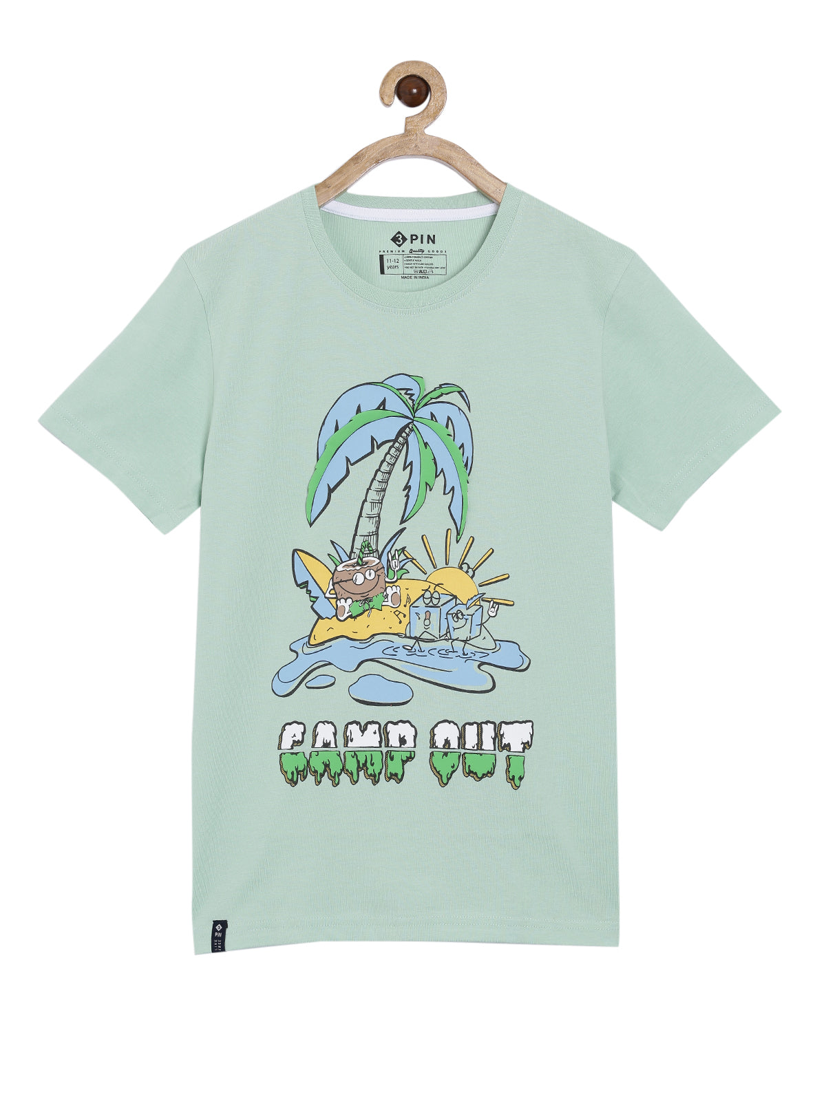 Boys Cotton Printed Round Neck T-Shirt