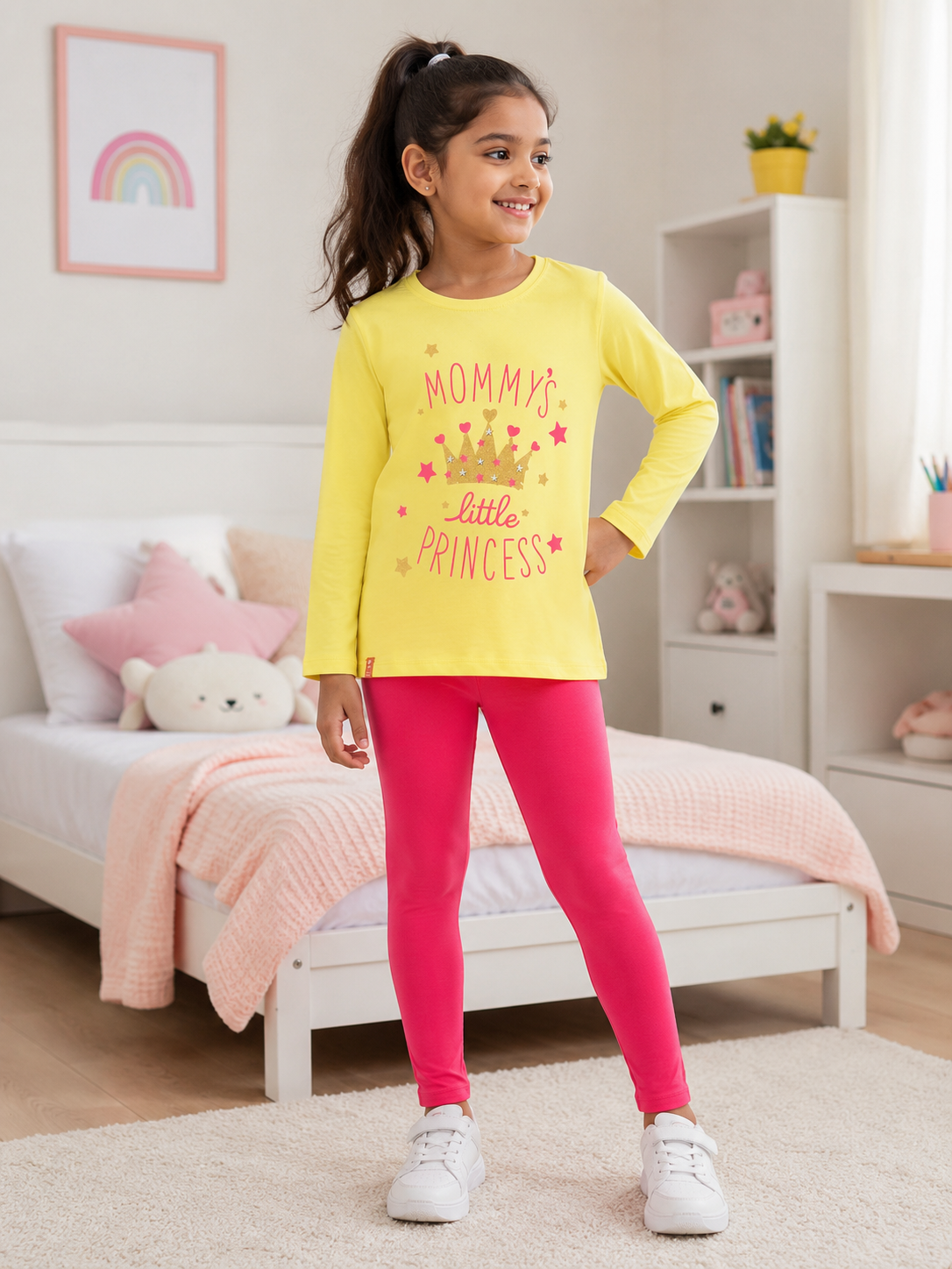 3PIN GIRLS FULL SLEEVE TSHIRT AND LEGGINGS SET
