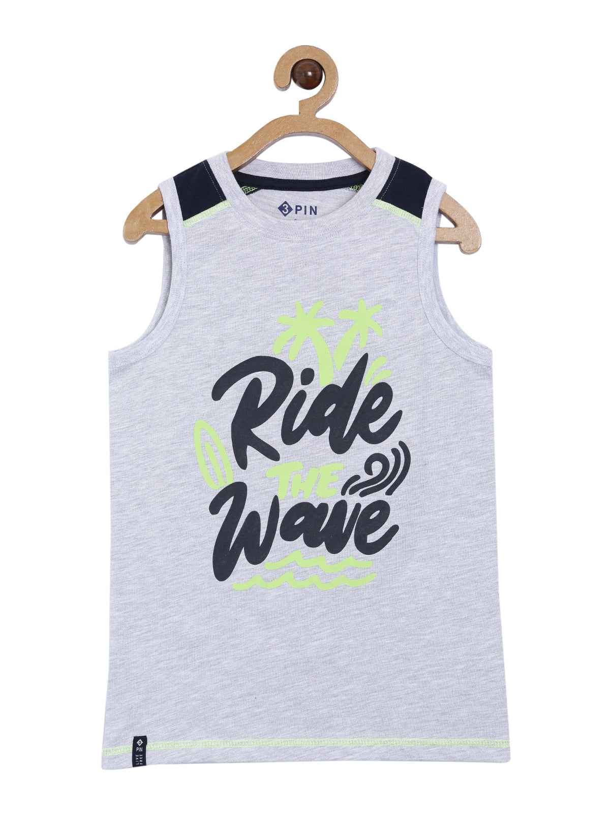 Boys Cotton Printed Round Neck Sleeveless T-Shirt