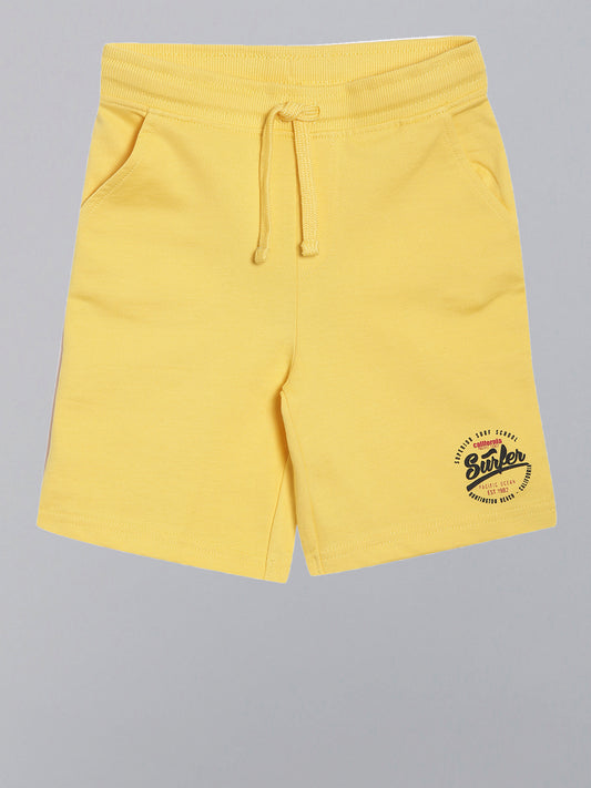 BOYS 2-8 YEARS SURF PRINTED SHORTS -YELLOW