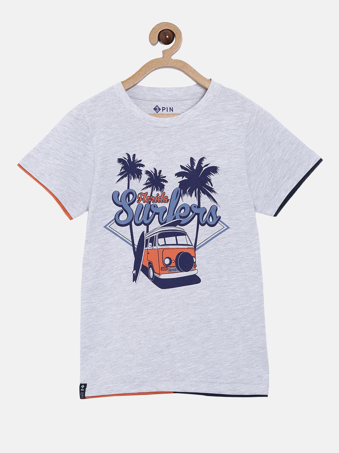 Boys Cotton Printed Round Neck T-Shirt