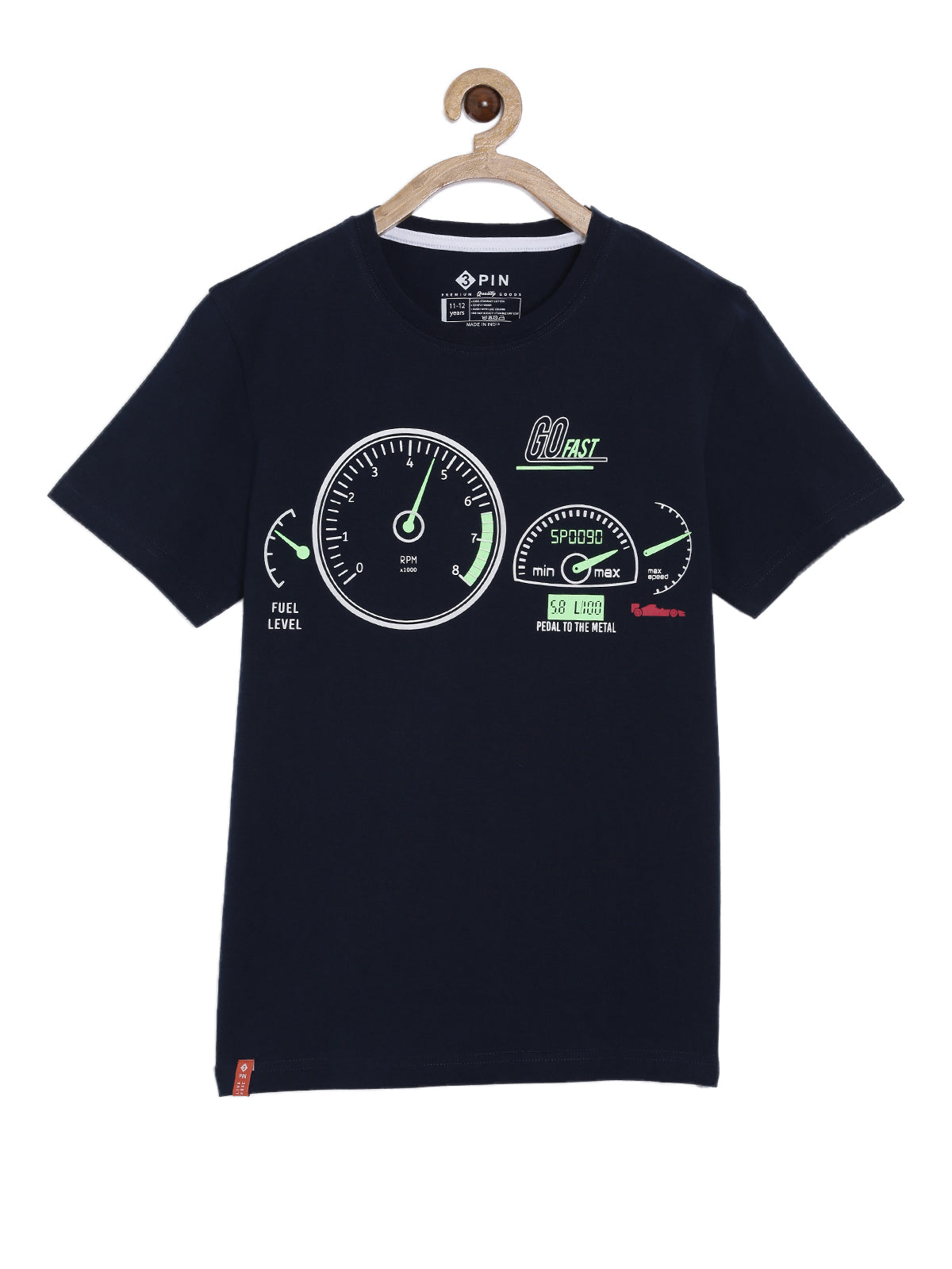 Boys Cotton Printed Round Neck T-Shirt