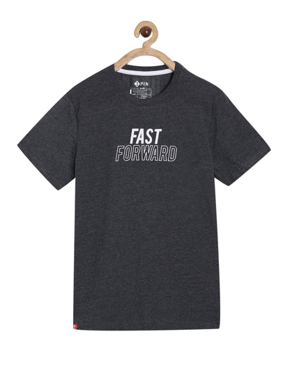 Boys Cotton Printed Round Neck T-Shirt