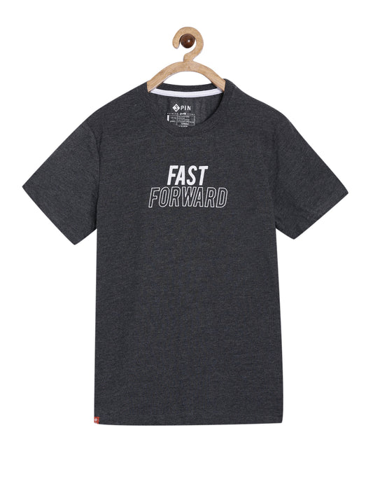 Boys Cotton Printed Round Neck T-Shirt