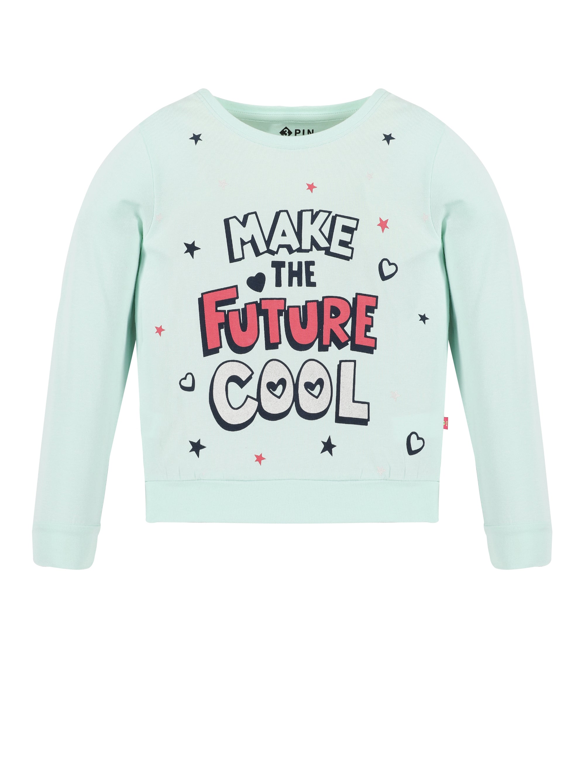 Girls Cotton Printed Round Neck T-Shirt