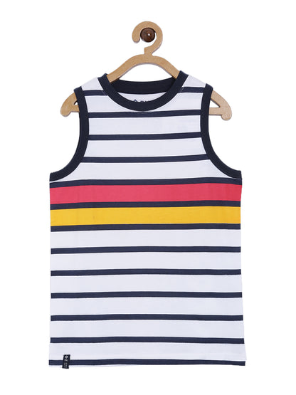 Boys Cotton Printed Round Neck Sleeveless T-Shirt
