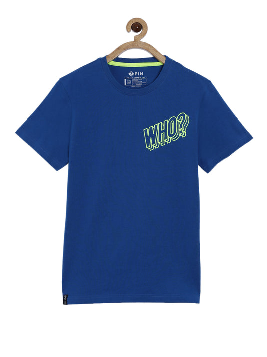 Boys Cotton Printed Round Neck T-Shirt