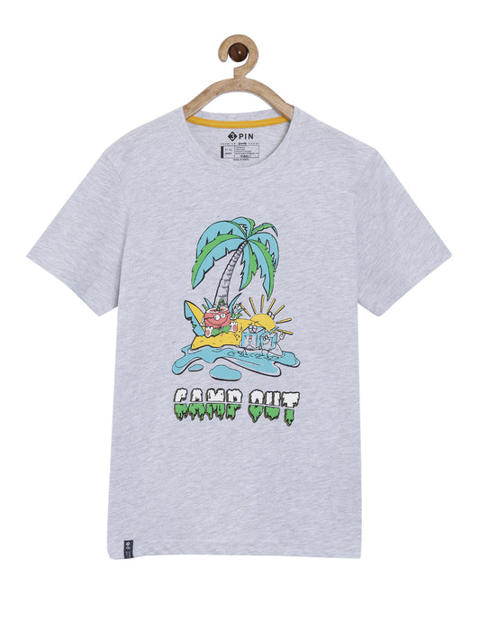 Boys Cotton Printed Round Neck T-Shirt