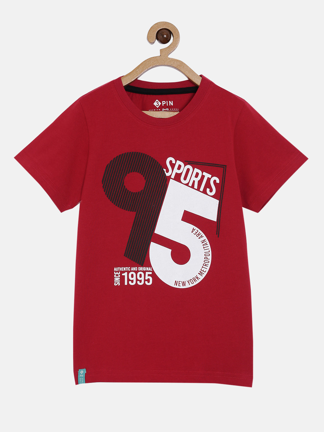 Boys Cotton Printed Round Neck T-Shirt