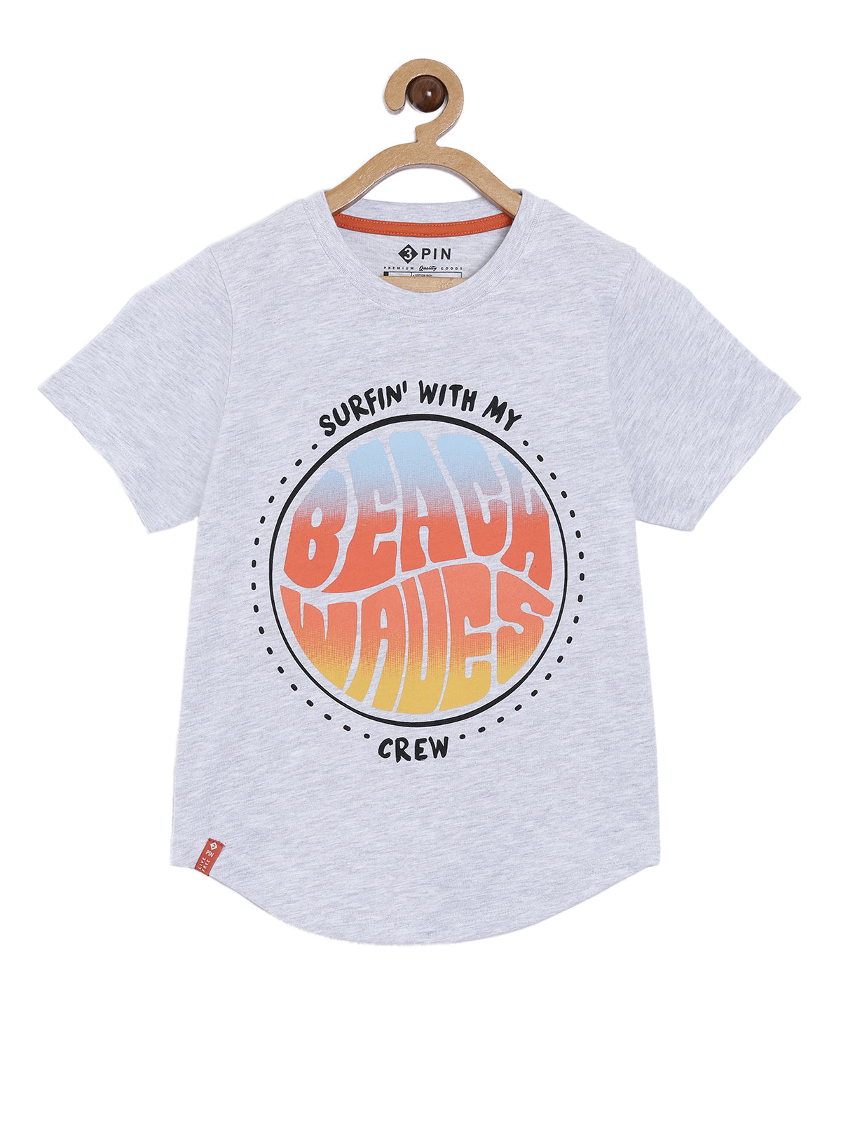 Boys Cotton Printed Round Neck T-Shirt