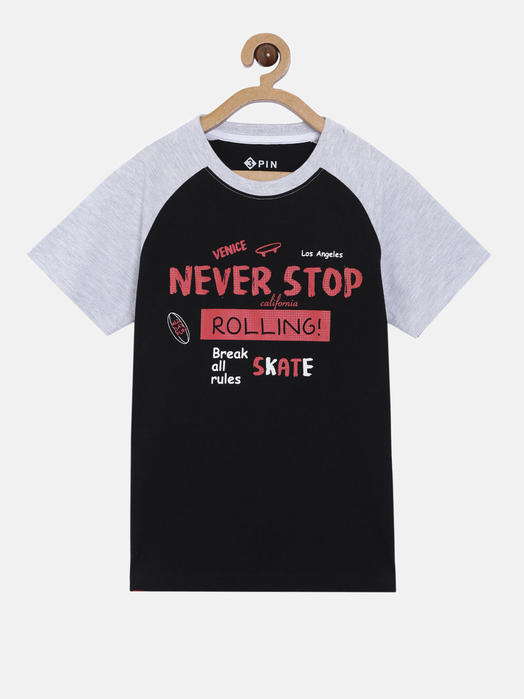 Boys Cotton Printed Round Neck T-Shirt