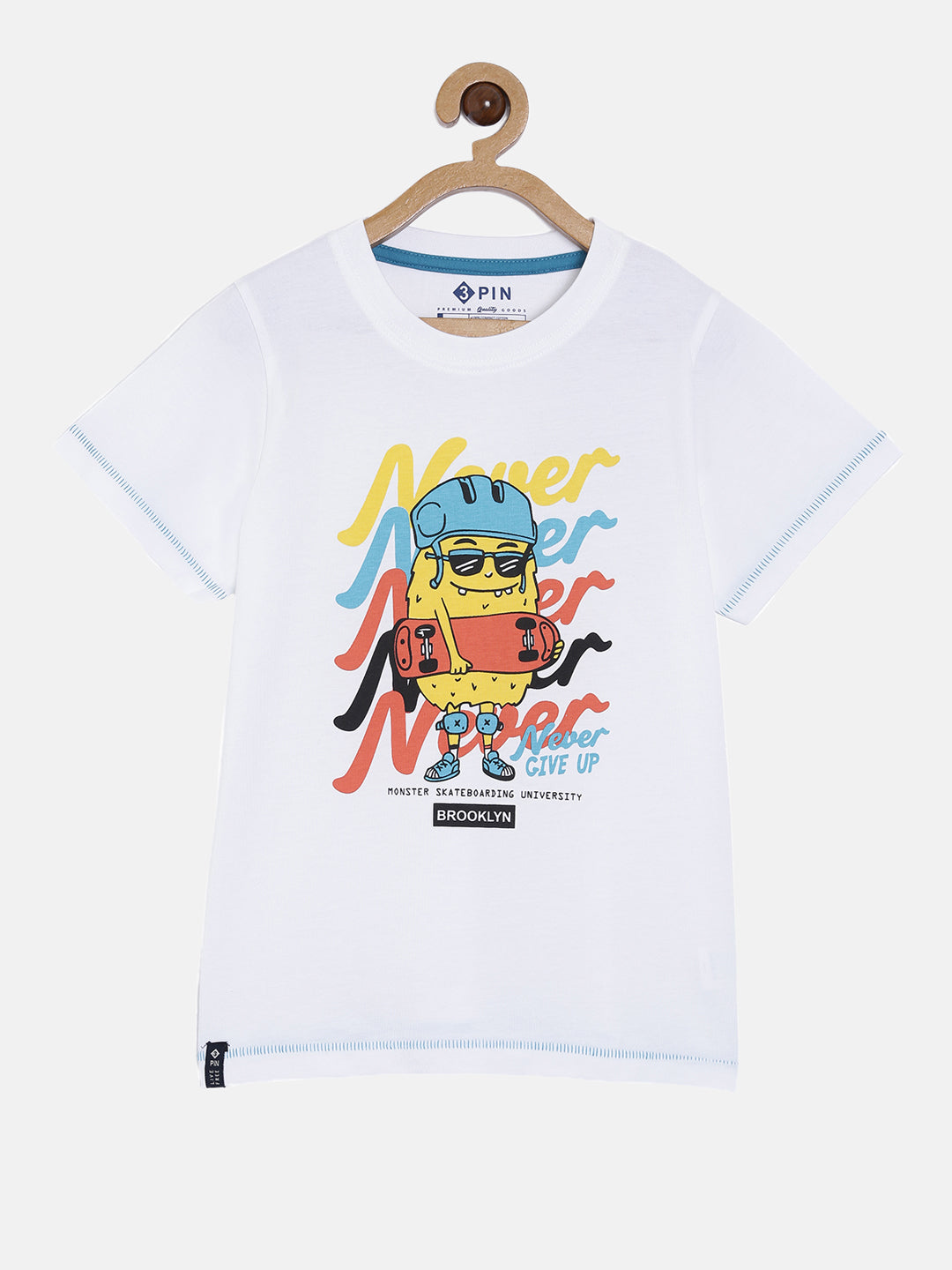 Boys Cotton Printed Round Neck T-Shirt