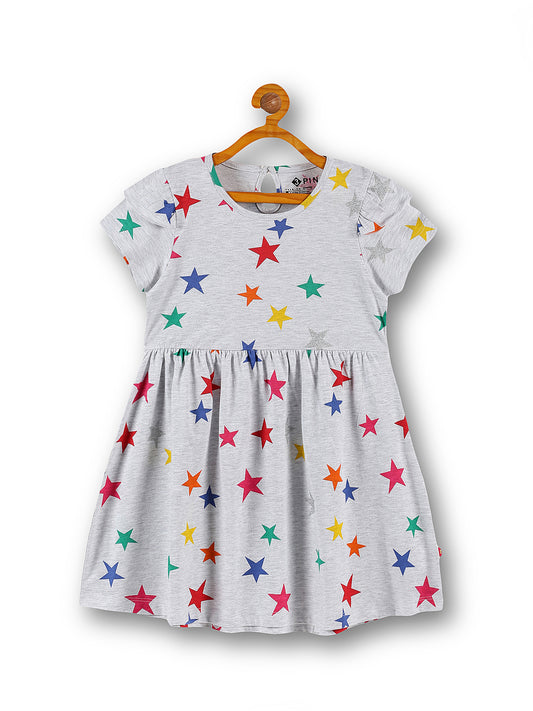 Girls Star Print A-Line Dress