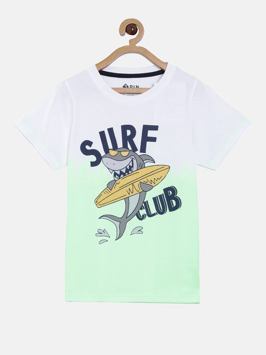 Boys Cotton Printed Round Neck T-Shirt