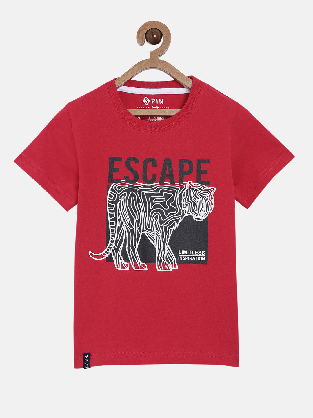 Boys Cotton Printed Round Neck T-Shirt